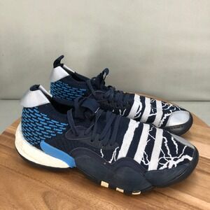 Adidas Trae Young 2.0 Basketball Shoes Mens Size 10.5 Blue White Lightning Knit